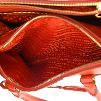 Prada Saffiano Mini Galleria Double Zip Tote Papaya 6 of 16