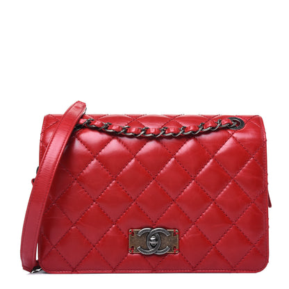 Chanel Glazed Calfskin Quilted Small Day Trip Flap Red 1 of 15