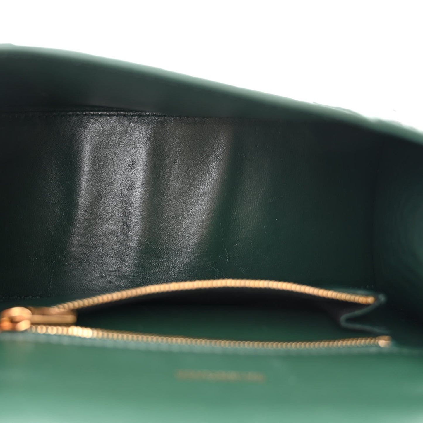 Shiny Calfskin Crocodile Embossed Small Hourglass Top Handle Bag Forest Green