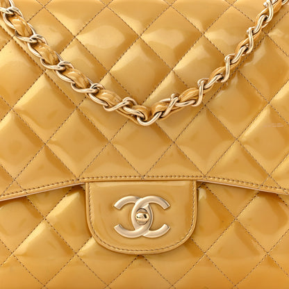 Chanel Patent Quilted Jumbo Single Flap Gold 8 of 12