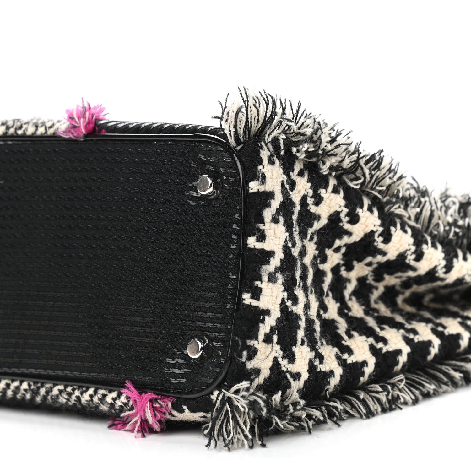 Christian Dior Patent Tweed Fringe Patchwork Lady Dior Black Multicolor 13 of 13