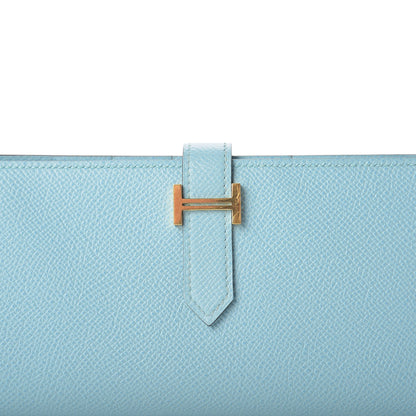 Hermes Epsom Bearn Gusset Wallet Bleu Atoll 9 of 9