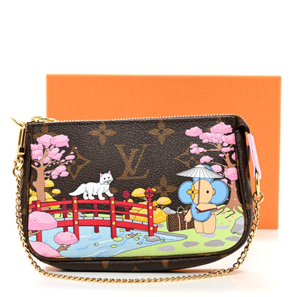 Louis Vuitton Monogram 2021 Christmas Animation Japanese Garden Mini Pochette Accessories Wisteria Pink 3 of 8