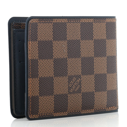 Louis Vuitton Damier Ebene Calfskin Multiple Wallet Blue 3 of 6