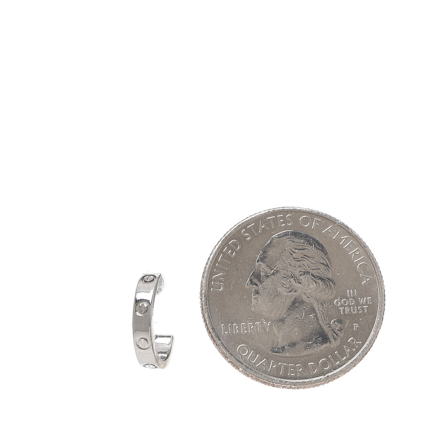 Cartier 18K White Gold Small LOVE Hoop Earrings 2 of 7