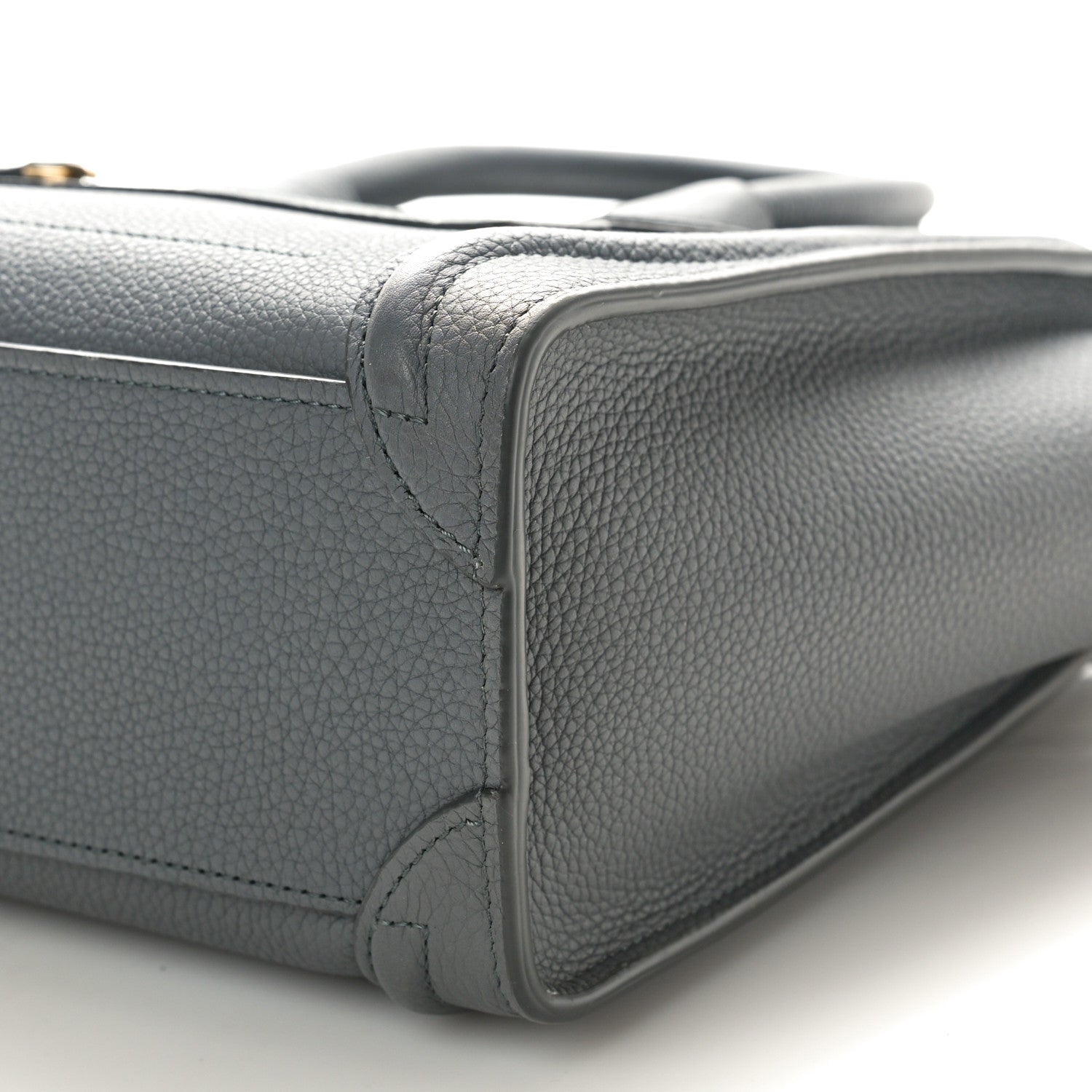 Celine Drummed Calfskin Nano Luggage Kohl 10 of 10