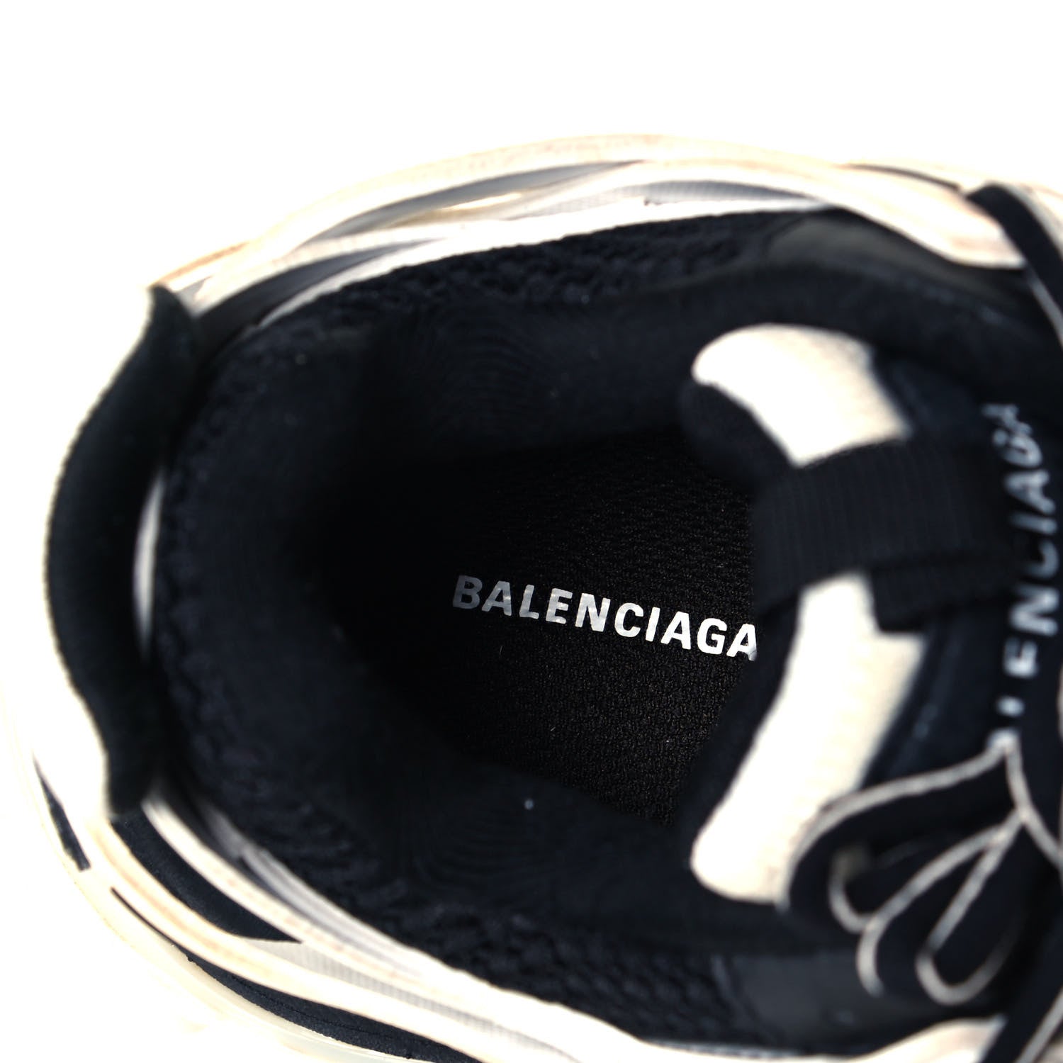 Balenciaga Mesh Nylon Womens Track Sneakers 36 Black White 7 of 7