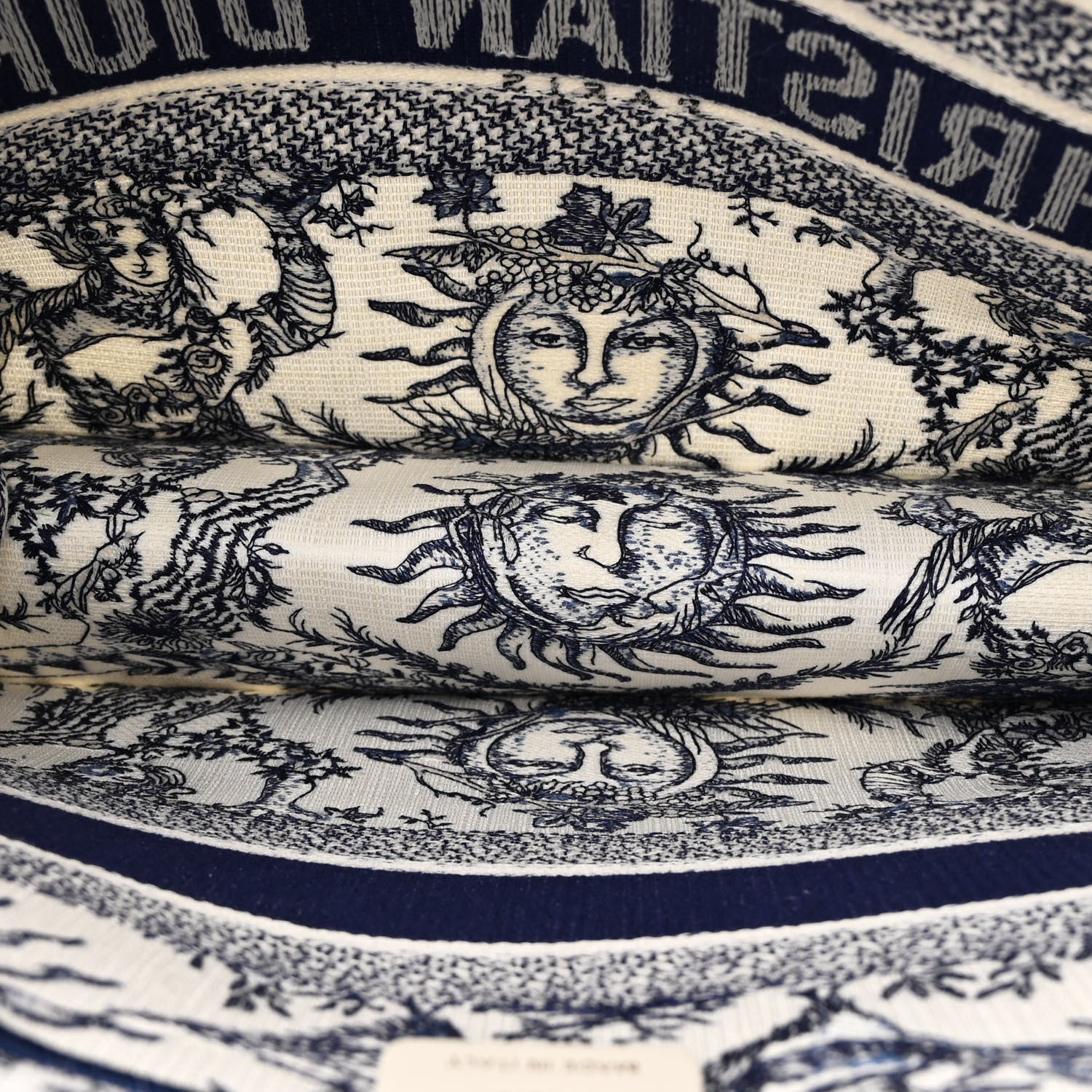 Christian Dior Canvas Embroidered Medium Toile De Jouy Soleil Book Tote Blue 5 of 11