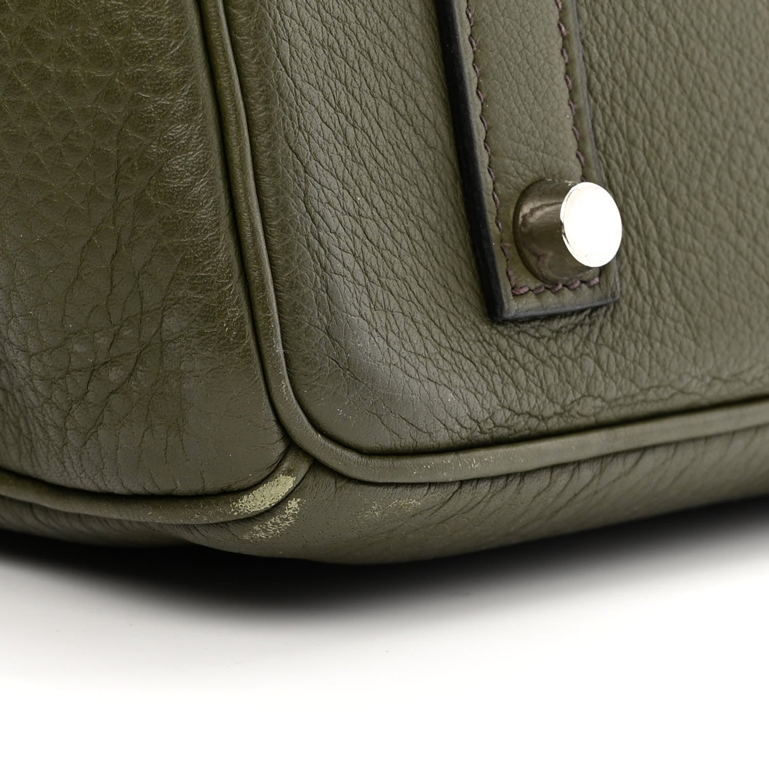 Hermes Taurillon Clemence Birkin 35 Vert Olive 9 of 16