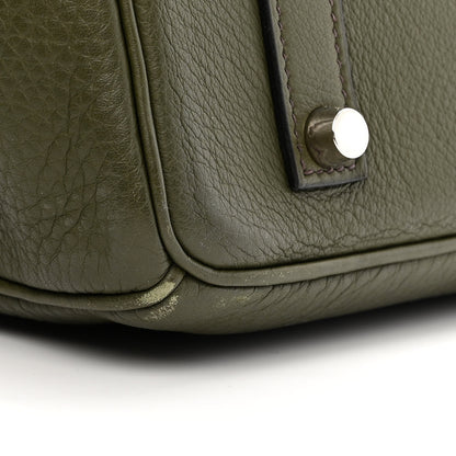 Hermes Taurillon Clemence Birkin 35 Vert Olive 9 of 16