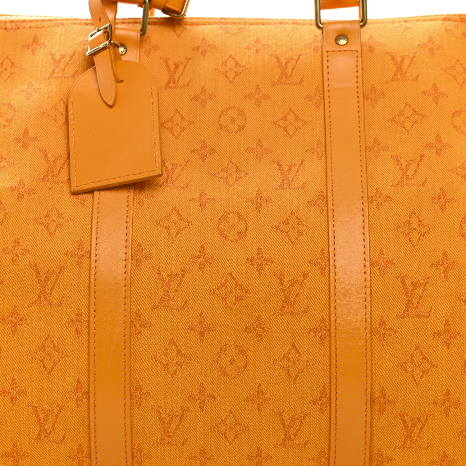 Louis Vuitton Denim Monogram Keepall Bandouliere 50 Ocre 7 of 13