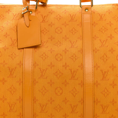 Louis Vuitton Denim Monogram Keepall Bandouliere 50 Ocre 7 of 13