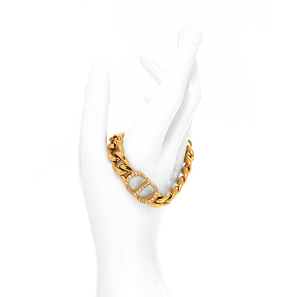Christian Dior Metal Crystal CD Chain Bracelet Gold 2 of 5
