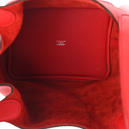 Hermes Taurillon Clemence Picotin Lock 18 PM Rouge De Coeur 5 of 9