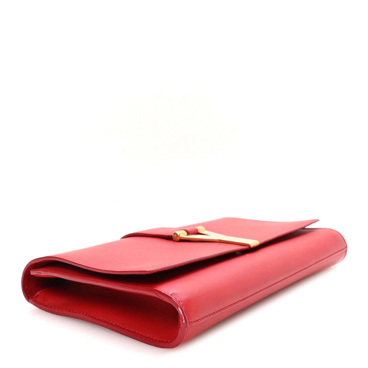 Saint Laurent Calfskin Classic Y Ligne Clutch Red 4 of 7