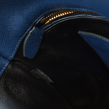 Prada Saffiano Soft Triple Pocket Tote Bluette 9 of 11