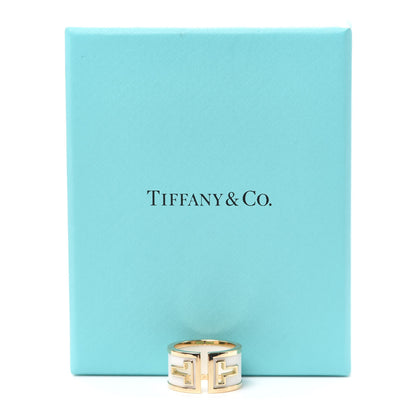 Tiffany 18K Yellow Gold White Ceramic T Cutout Ring 49 5 5 of 5