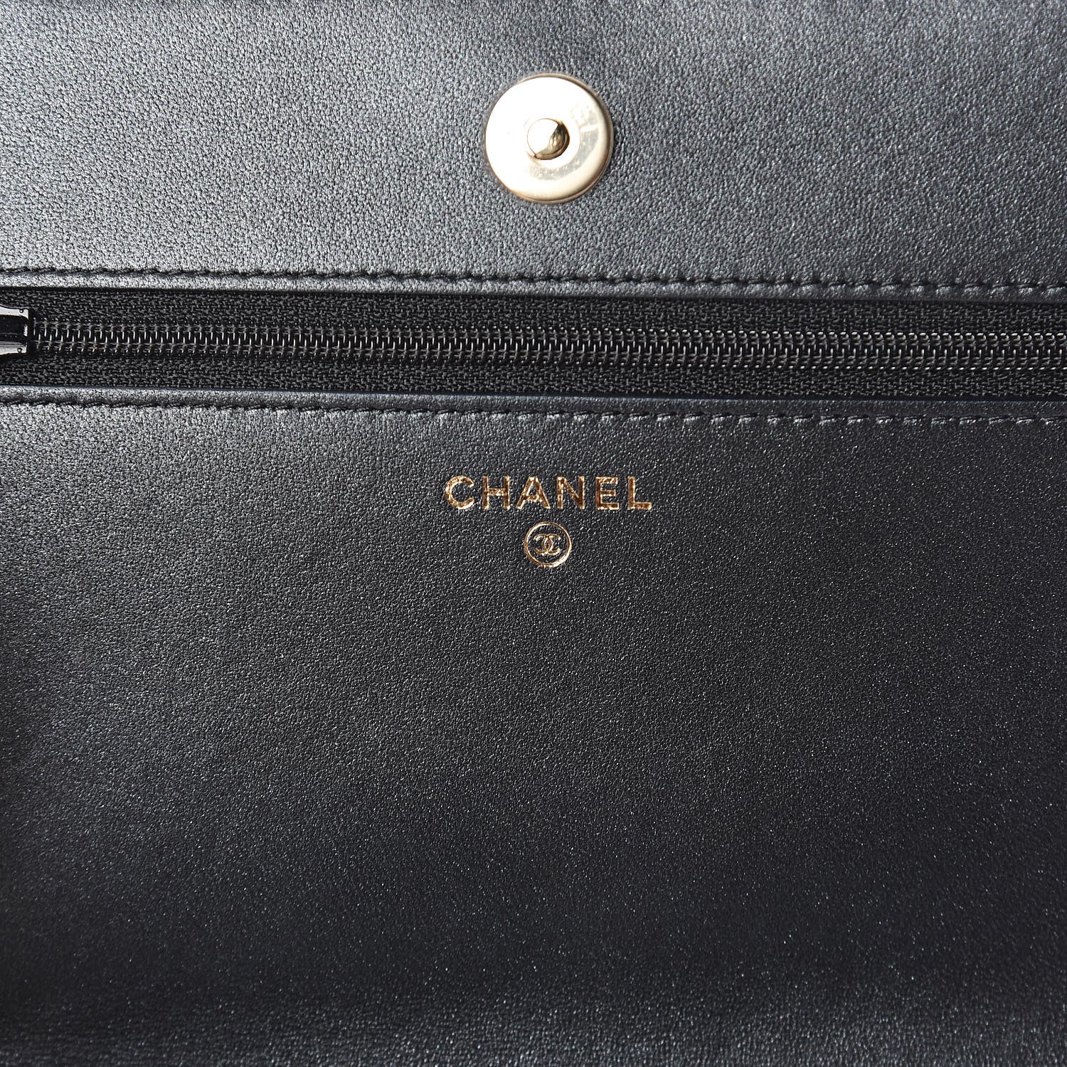 Chanel Iridescent Lambskin Quilted Pearl Wallet On Chain WOC Black 8 of 13