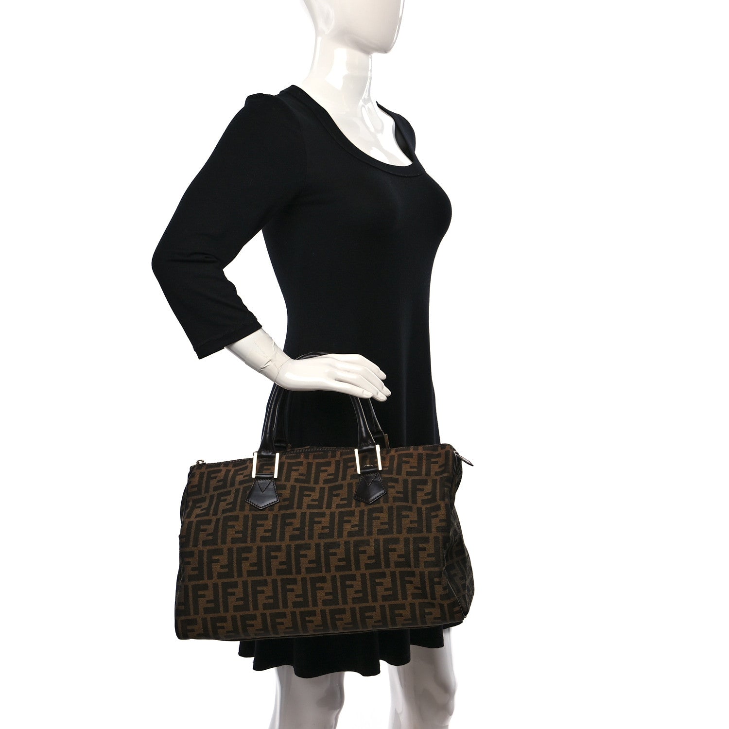 Fendi Zucca Cuoio Lucido Chef Boston Tobacco Moro 2 of 10