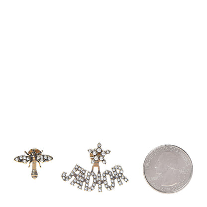 Christian Dior Metal Pearl J'adior Earrings Gold 2 of 5