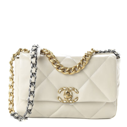 Chanel Lambskin Quilted Medium Chanel 19 Flap Light Beige 1 of 11