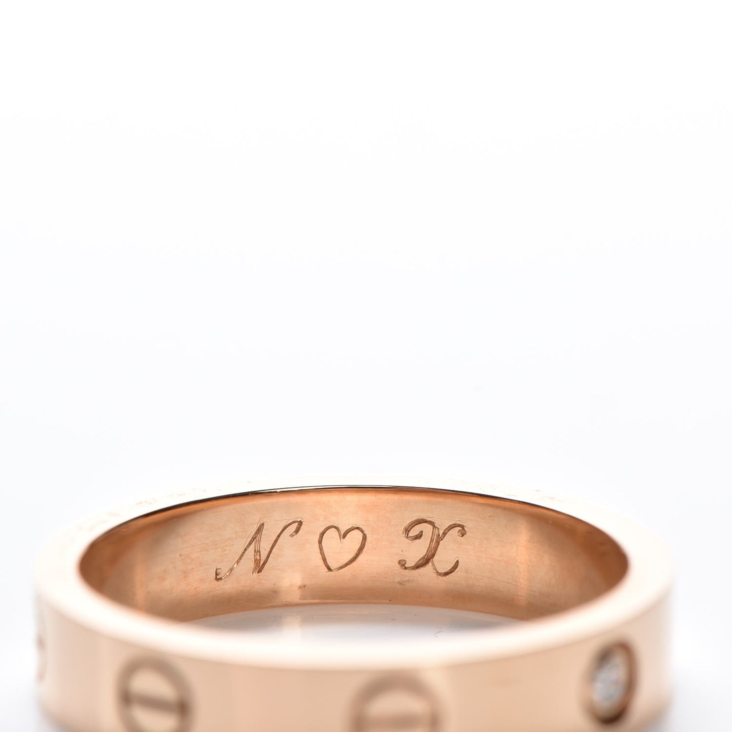 18K Pink Gold Diamond 4mm LOVE Ring 54 7