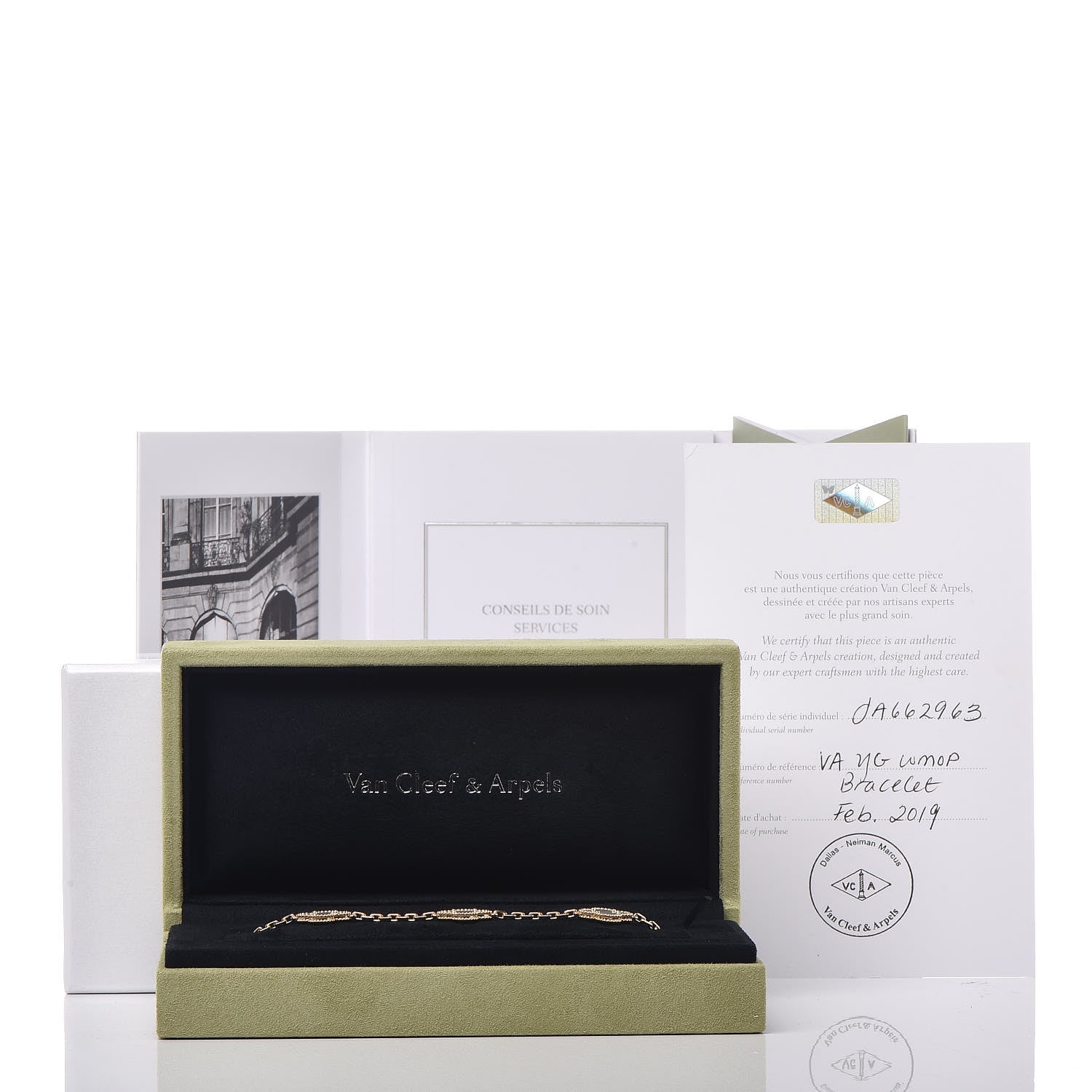 Van Cleef & Arpels 18K Yellow Gold Mother of Pearl 5 Motifs Vintage Alhambra Bracelet 7 of 7