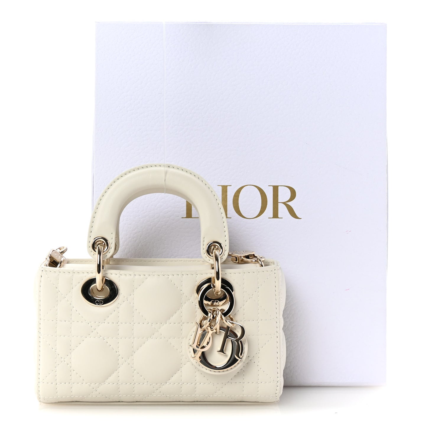 Lambskin Cannage Micro Lady D-Joy Latte