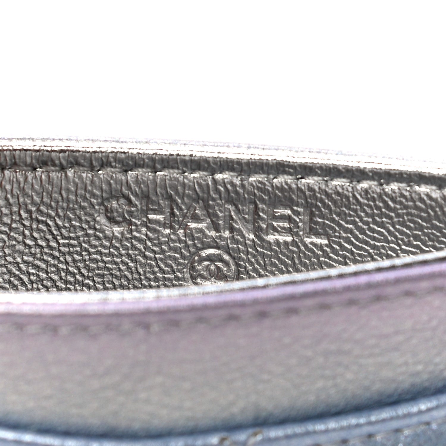 Chanel Gradient Metallic Calfskin Quilted Card Holder Silver Blue Yellow Purple 6 of 12
