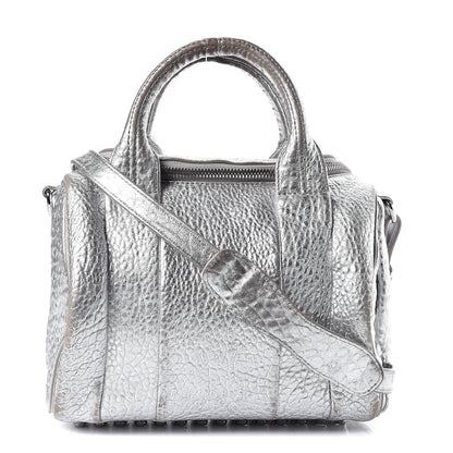 Alexander Wang Metallic Pebbled Lambskin Rockie Rhodium Silver 1 of 18