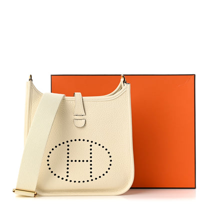 Hermes Taurillon Clemence Evelyne 23 Poche III Cream 11 of 11