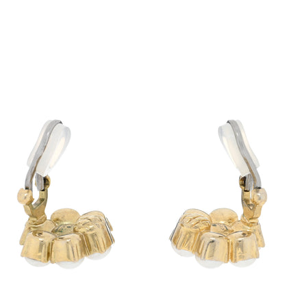 Gucci Metal Pearl Double G Clip On Earrings Aged Gold 3 of 5