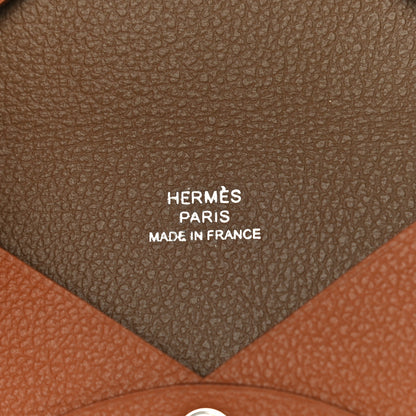 Hermes Evercolor Calvi Verso Card Case Gold Beige De Weimar 6 of 10