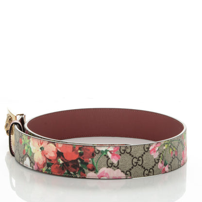 Gucci GG Plus Monogram Blooms Plaque Belt 80 32 Beige Multicolor Dry Rose 3 of 6