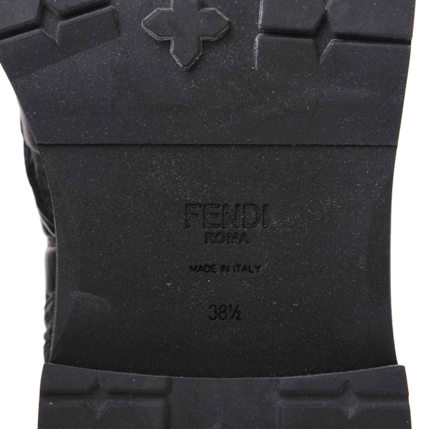 Nappa FF Embossed Womens Biker Boots 38.5 Black