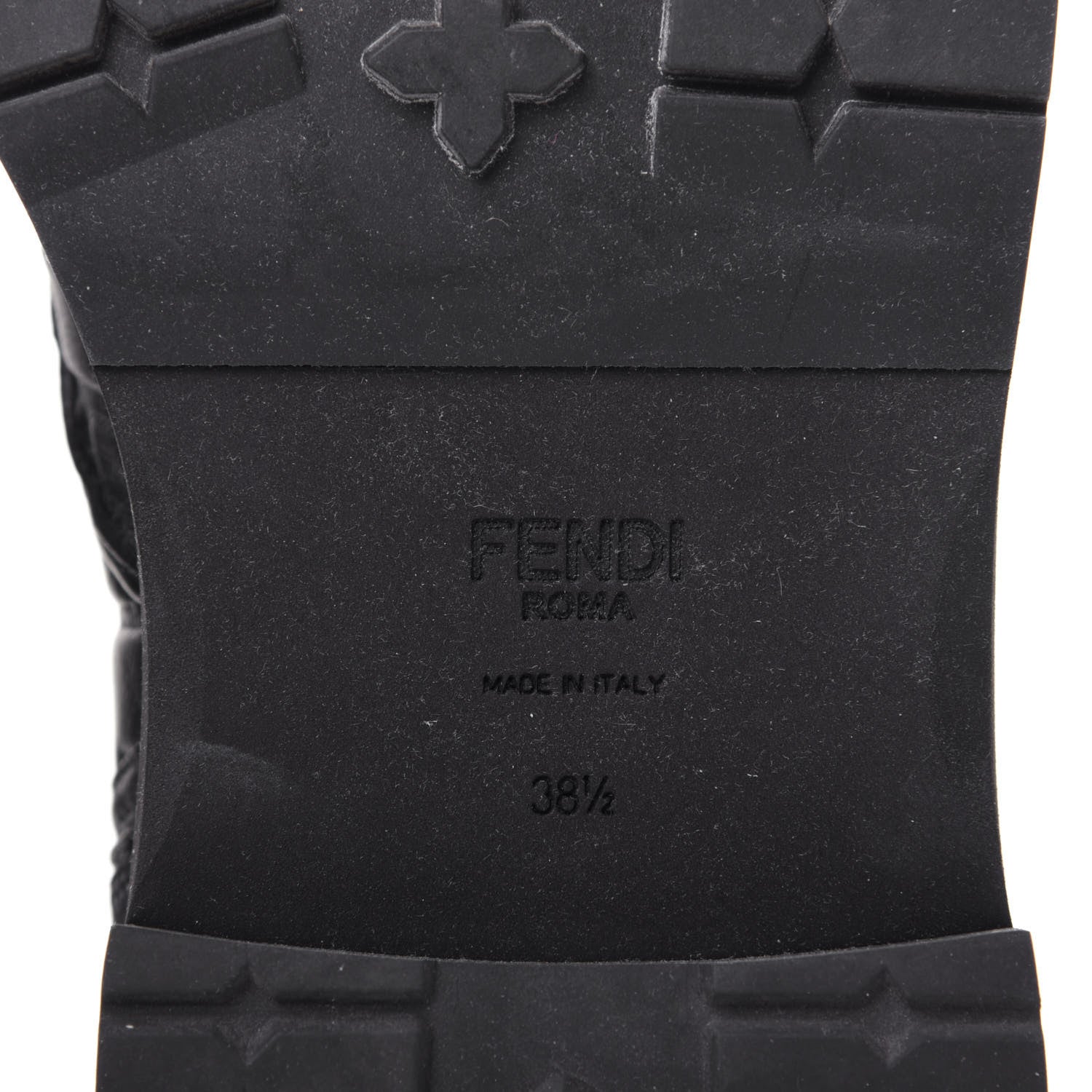 Fendi Nappa FF Embossed Womens Biker Boots 38.5 Black 8 of 10
