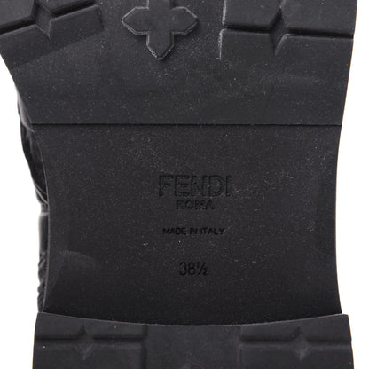 Fendi Nappa FF Embossed Womens Biker Boots 38.5 Black 8 of 10