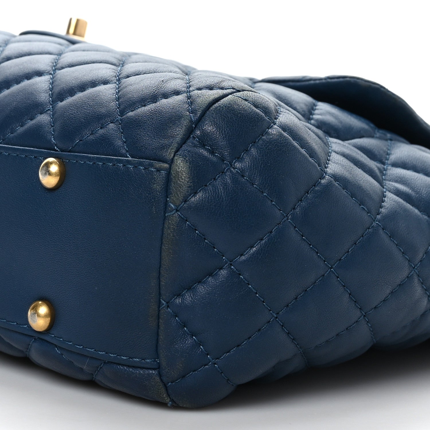 Chanel Lambskin Quilted Large Fluffy CC Shopping Tote Blue 9 of 9