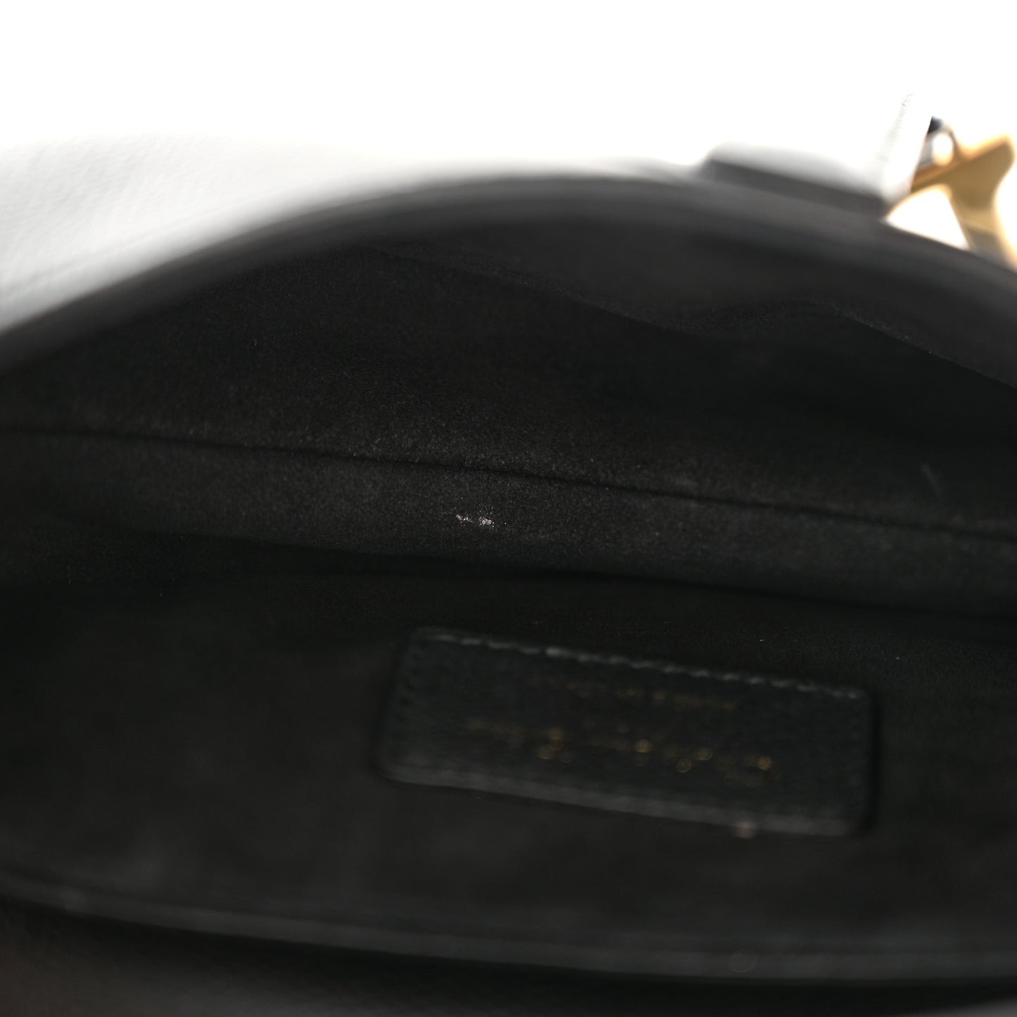 Grained Calfskin Mini Saddle Bag Black
