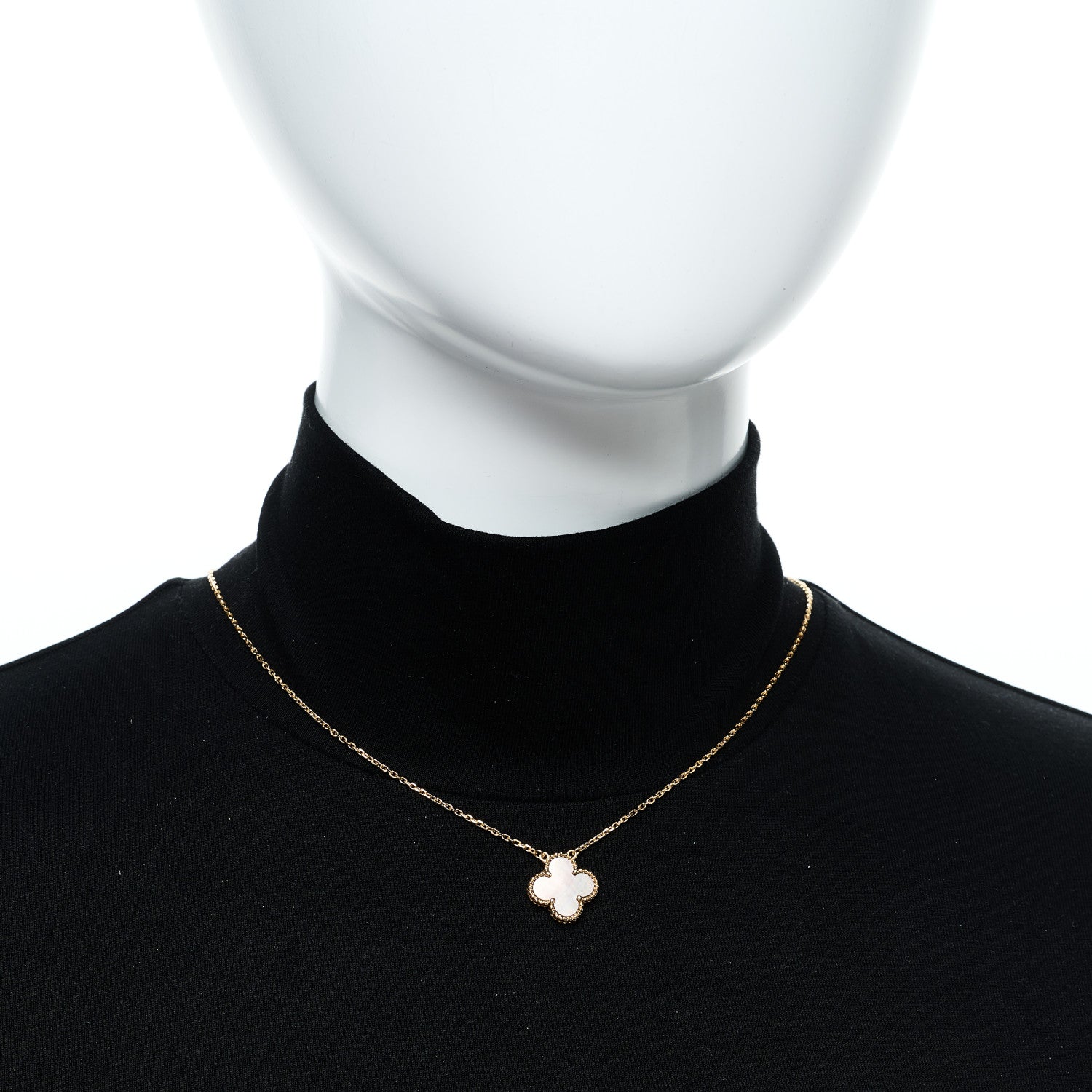 Van Cleef & Arpels 18K Rose Gold Gray Mother of Pearl Vintage Alhambra Pendant Necklace 2 of 6