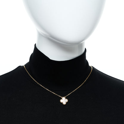Van Cleef & Arpels 18K Rose Gold Gray Mother of Pearl Vintage Alhambra Pendant Necklace 2 of 6