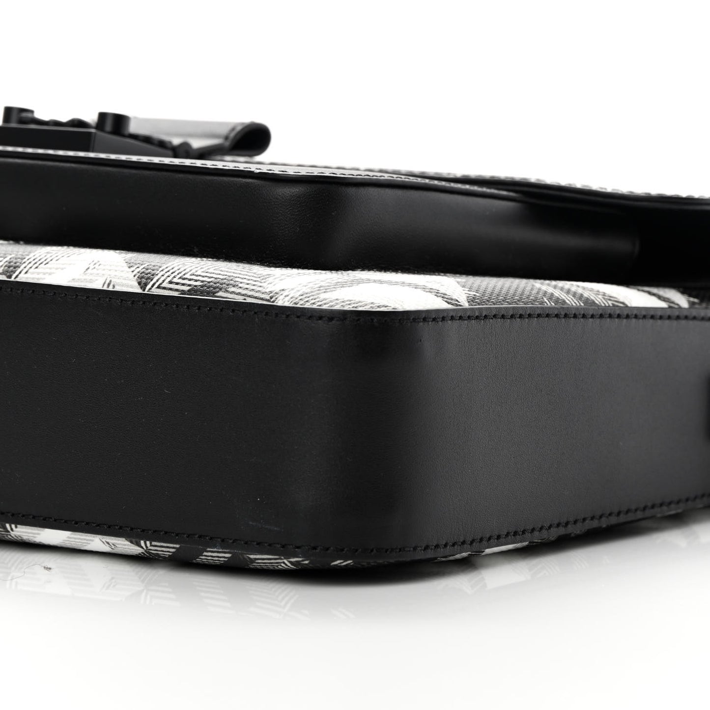 Canvas Nappa Cubic Monogram Millie Crossbody Black White