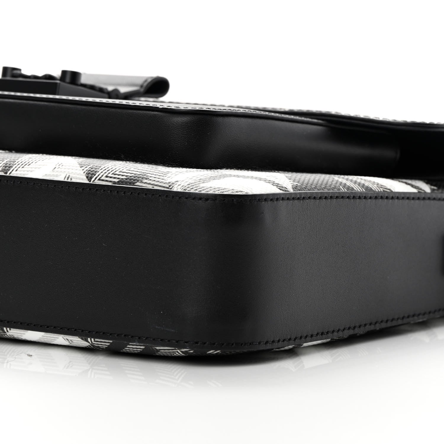 MCM Canvas Nappa Cubic Monogram Millie Crossbody Black White 10 of 13