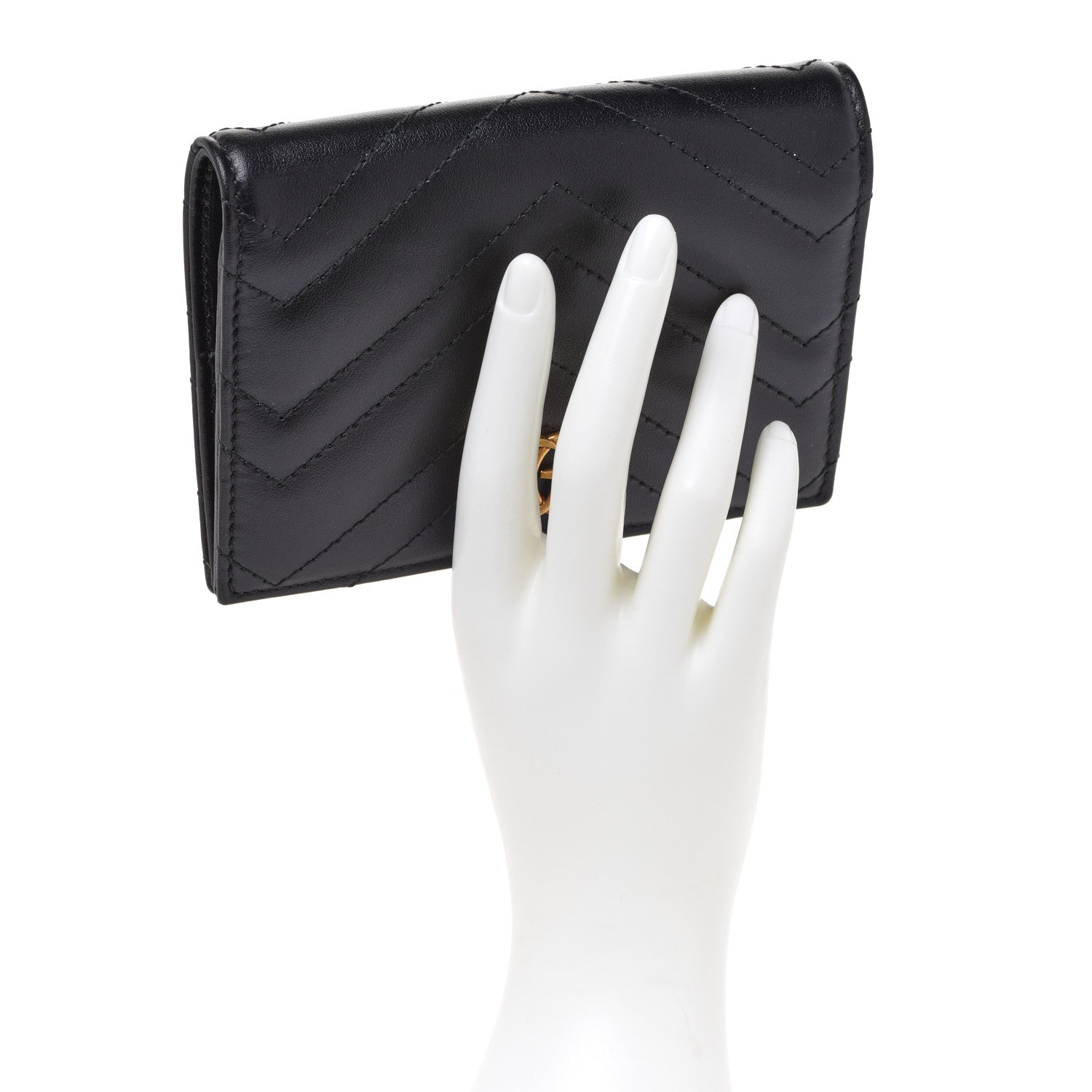 Gucci Calfskin Matelasse GG Marmont Passport Case Black 2 of 10