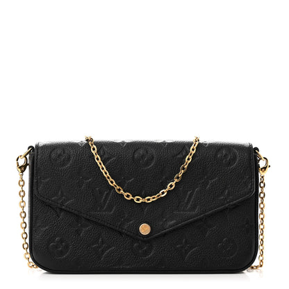Louis Vuitton Empreinte Pochette Felicie Chain Wallet Black 1 of 10