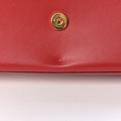 Saint Laurent Smooth Calfskin Medium Classic Monogram Kate Tassel Satchel New Red 8 of 16