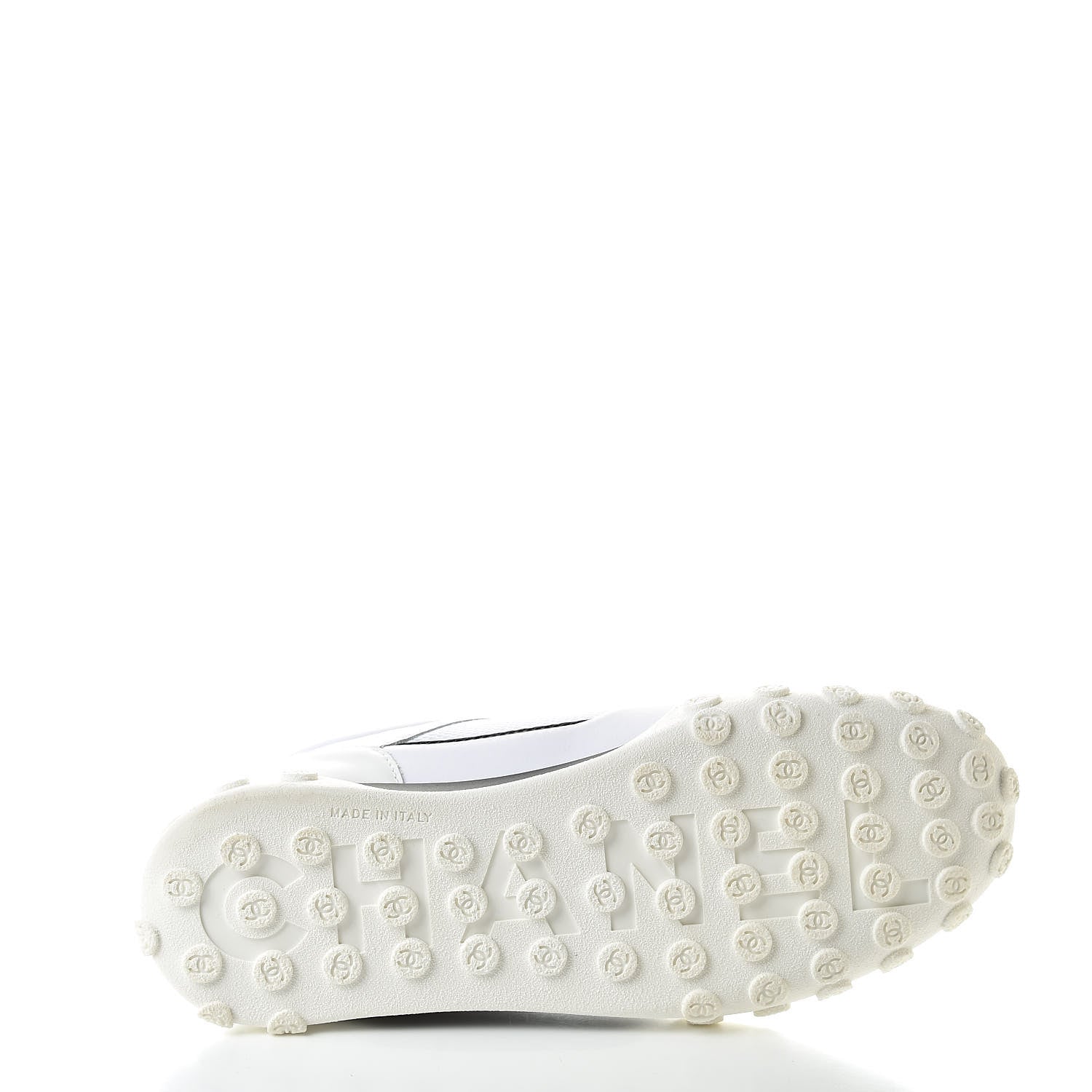 Chanel Calfskin Mesh Lycra Womens Logo Sneakers 38.5 White 6 of 8
