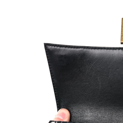 Balenciaga Shiny Calfskin Crocodile Embossed Small Hourglass Top Handle Bag Black 10 of 14