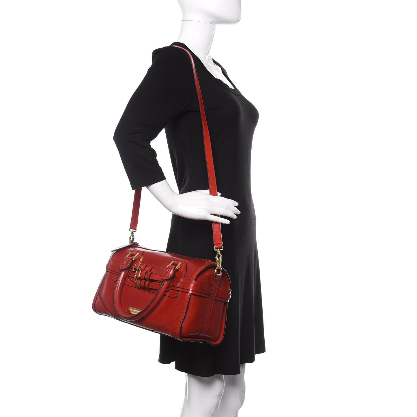 Bridle Calfskin Medium Alchester Bowling Bag Red