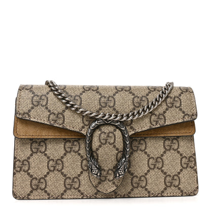 Gucci GG Supreme Monogram Super Mini Dionysus Shoulder Bag Taupe 1 of 9